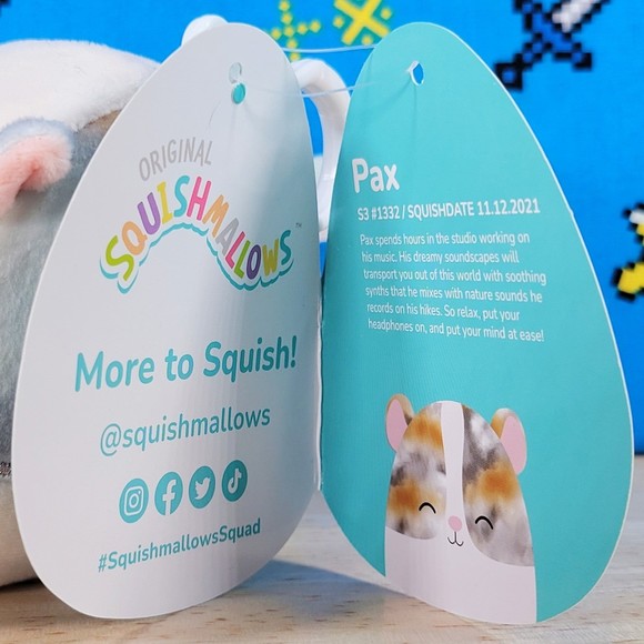 Squishmallow Pax the Hamster 3.5" Clip UltraSoft Stuffed Animal Toy Plush NWT - Picture 10 of 11